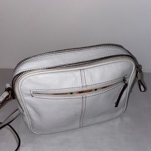 Tignanello White pebble butter soft Leather Crossbody Shoulder Purse